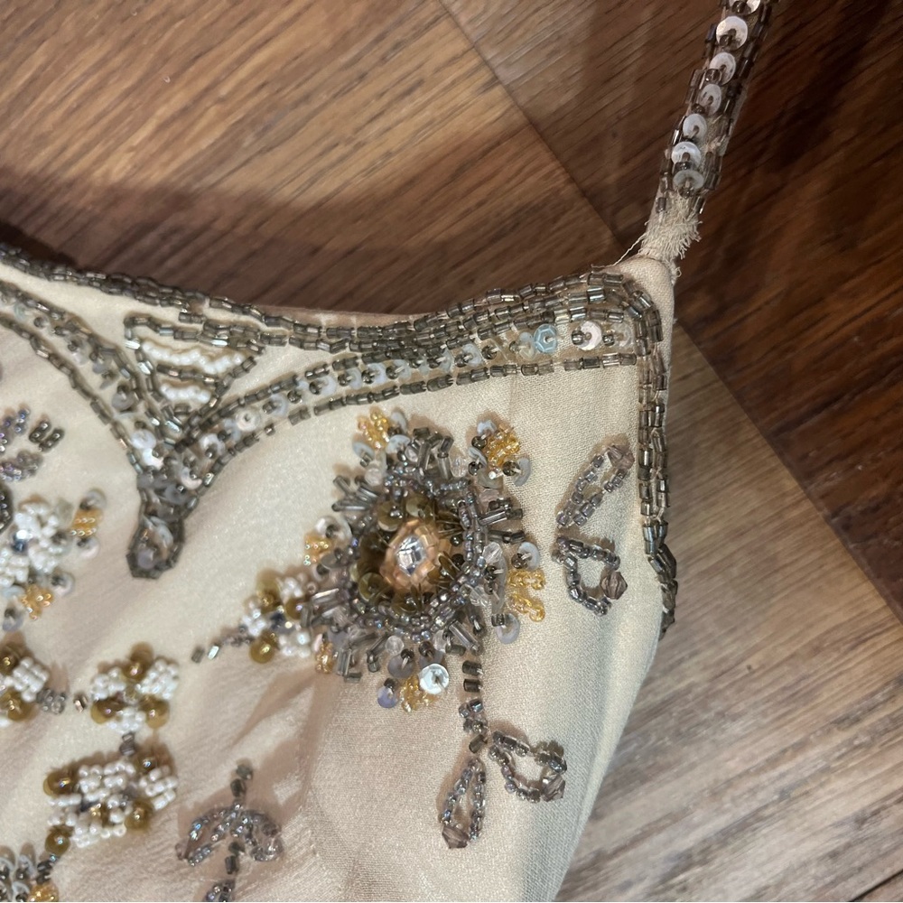 Vintage Y2K 100% Silk Beaded Dress Flapper Dress Vintage Silk Dress Fairy - Picture 7 of 10